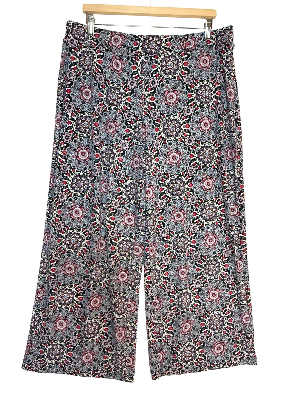 PHILOSOPHY Women’s Floral Wide-Leg Pants - Navy & Pink XL